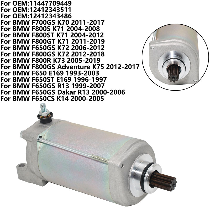 Motorcycle Starter Motor - Démarreur de moto pour BMW, F800ST,